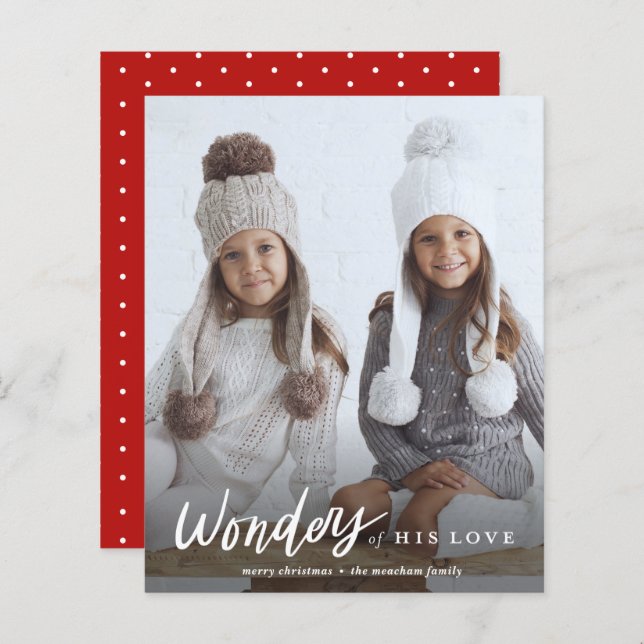 Budget Wonders of His Love Photo Christmas Card (Front/Back)