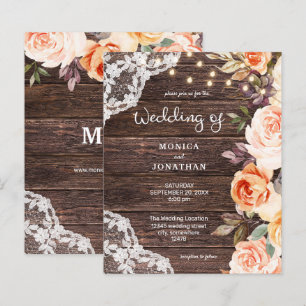 Budget Wood, Lace, Pink & Peach Floral Wedding