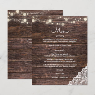 Budget Wood, Lace, String Lights Menu