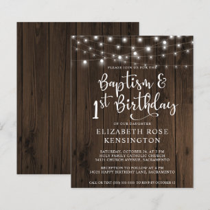 BUDGET Wood String Lights Baptism 1st Birthday