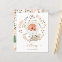 Budget Woodland Baby Photo Birth Announcement