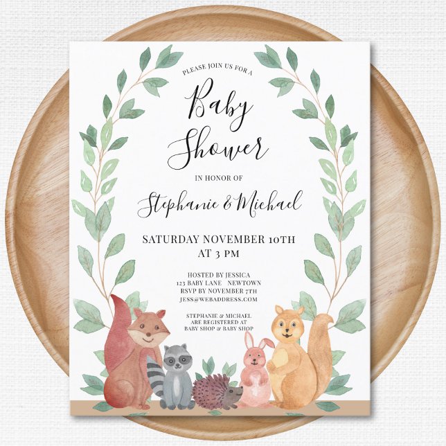 Budget Woodland Couples Baby Shower Invitation (Creator Uploaded)