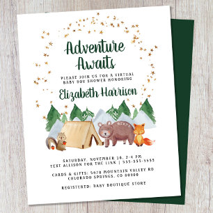 Budget Woodland Virtual Baby Shower Invite