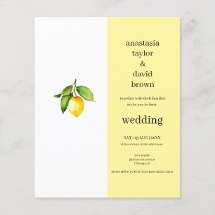 Budget Yellow Lemon QR Code Wedding Invitation