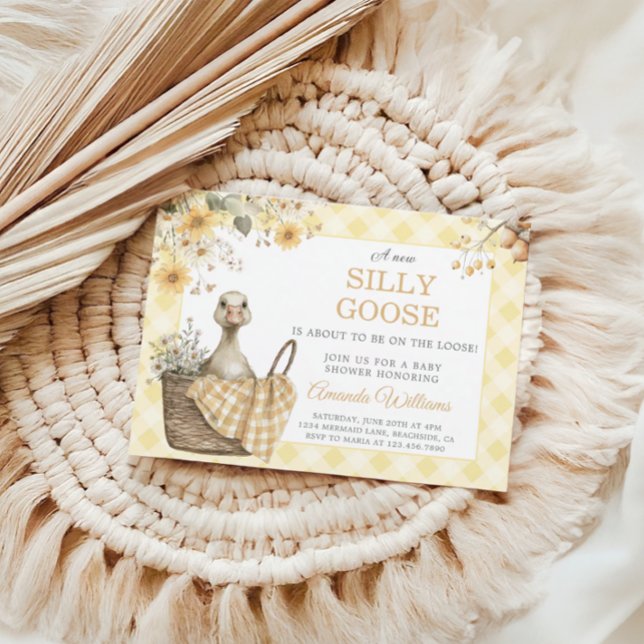 Budget Yellow Silly Goose Baby Shower Invitation (Creator Uploaded)