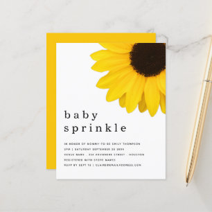 BUDGET Yellow Sunflower Baby Sprinkle Invite