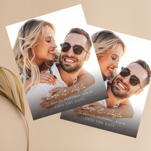 BudgetMOD Calligraphy Photo Vertical Save the Date Flyer (Creator Uploaded)
