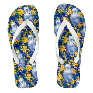 Budgie And Wattle Pattern Flip Flops
