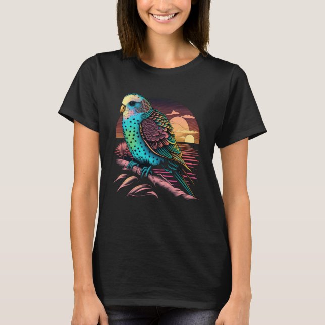Budgie Beach Budgerigar Parakeet Bird Summer  2 T-Shirt (Front)