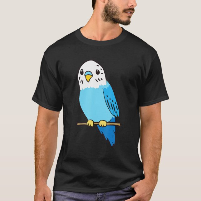 Budgie Bird Parakeet Cute Parakeet Blue T-Shirt (Front)