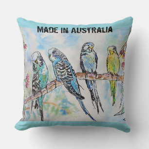 Budgie Budgerigar Bird Made In Australia T Shirt Throw Pillow