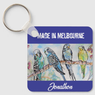 Budgie Budgerigar Bird Made In Melbourne Birds Keychain