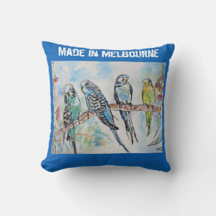 Budgie Budgerigar Bird Made In Melbourne Throw Pillow