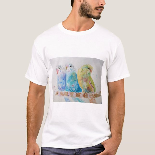 Budgie Budgerigar Birds Bird Wildlife T Shirt (Front)