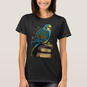 Budgie Budgerigar Book Parakeet Bird Bookworm Read T-Shirt