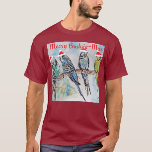 Budgie Budgerigar Christmas Merry Budgie-mas T-Shirt