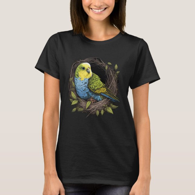 Budgie Budgerigar Parakeet Bird Nest  2 T-Shirt (Front)