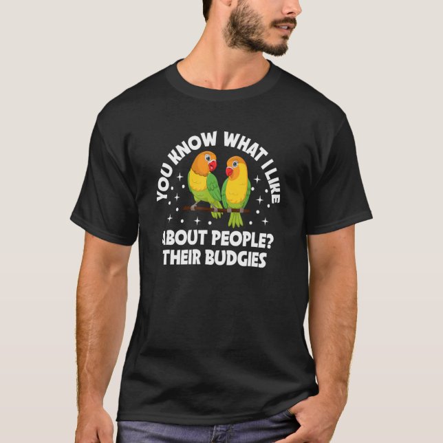 Budgie   Colourful   Cute Bird Meme Parrot Mom Dad T-Shirt (Front)