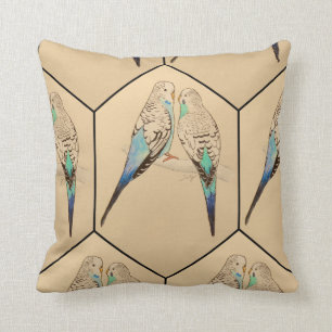 Budgie Cushion Watercolour