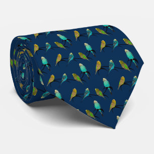 Budgie Frenzy Cravate Double face Print (Navy)