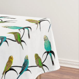 Budgie Frenzy Tablecloth (choose colour)