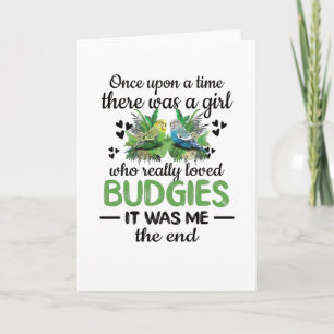 Budgie Girl Gifts Budgie Lover Parakeet Budgerigar Card