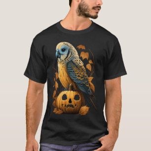 Budgie Halloween Pumpkin Budgerigar Parakeet Bird  T-Shirt