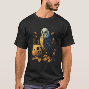 Budgie Halloween Pumpkin Budgerigar Parakeet Bird  T-Shirt