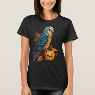 Budgie Halloween Pumpkin Budgerigar Parakeet Bird  T-Shirt