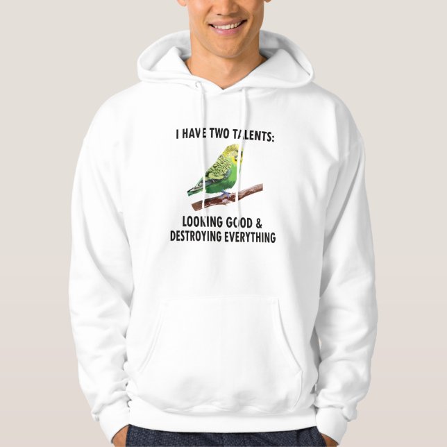 Budgie Owner Budgie Lover Parakeet Bird Budgerigar Hoodie (Front)