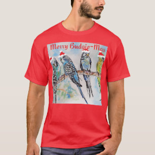 Budgie Parakeet Budgerigar Mens Funny Christmas T-Shirt