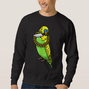 Budgie Parrot Budgerigar Bird With Knife Sweatshirt