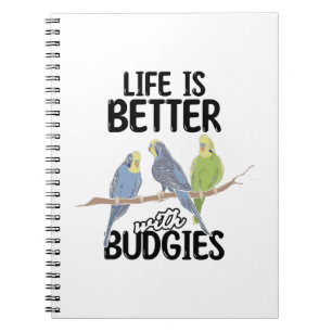 Budgie Pet Bird Birds Animals Budgies Gift Ideas Notebook