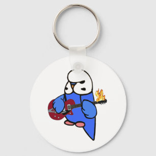 Budgie Rocks-Red Guitar Keychain