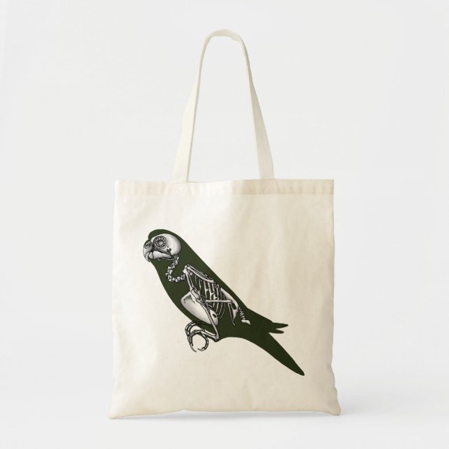 Budgie skeleton tote bag (Front)