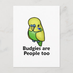 Budgies are People too Postcard