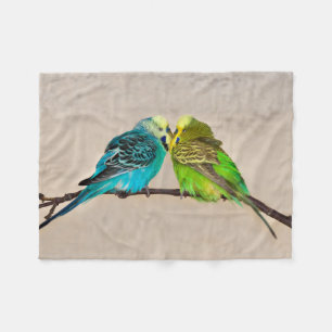 Budgies in Love Fleece Blanket