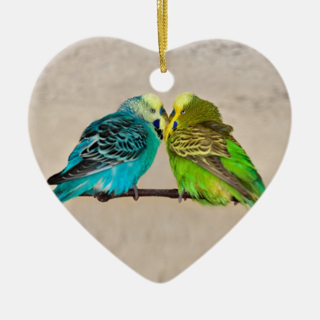 Budgies in Love Ornament (Front)