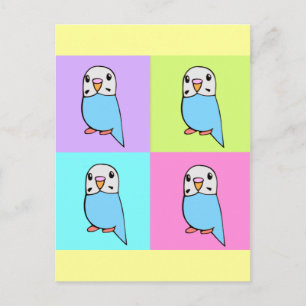 Budgies Pop Art Postcard