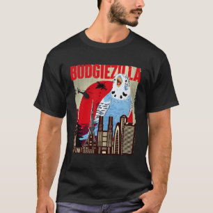 Budgiezilla Parakeet Budgie Budgerigar Bird T-Shirt