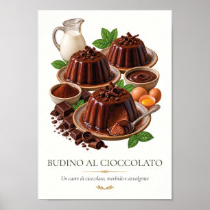 Budino al Cioccolato – Vintage Italian Dessert Poster
