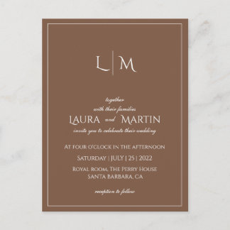 Budjet Elegance terracotta text based and monogram Postcard