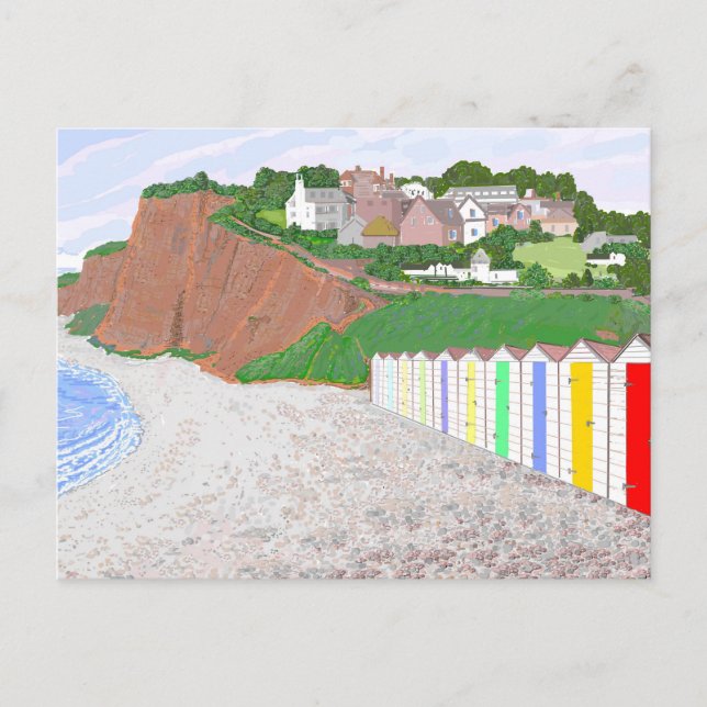 Budleigh Salterton beach huts Postcards (Front)