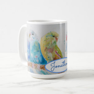 Budys Trois assis sur Branche Bleue Mug