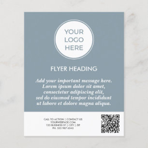 Bue Business Logo QR Code Template Flyer