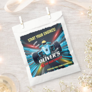 Bue Grand Prix Racing Car Birthday Favour Bag