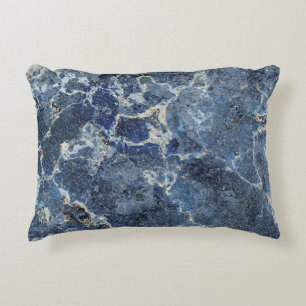 Bue Gray Black Marble & Beige Veins Accent Pillow