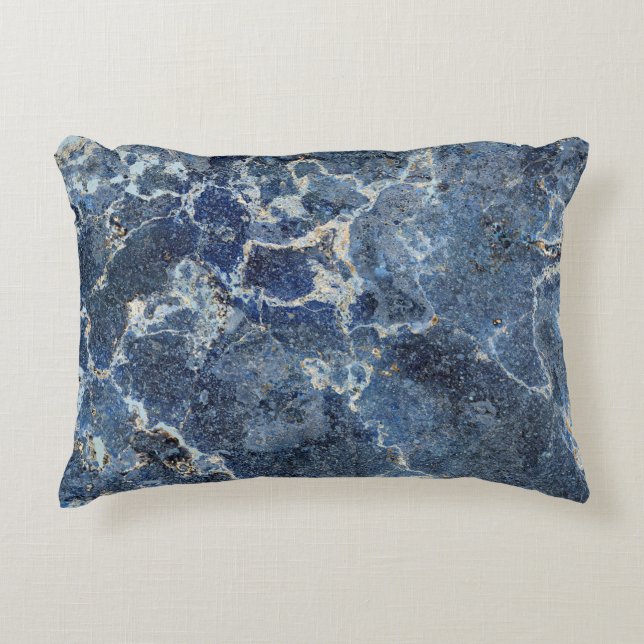 Bue Grey Black Marble & Beige Veins Accent Pillow (Front)