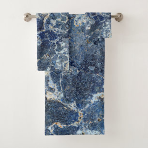 Bue Grey Black Marble & Beige Veins Bath Towel Set