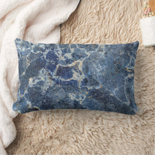 Bue Grey Black Marble & Beige Veins Lumbar Pillow